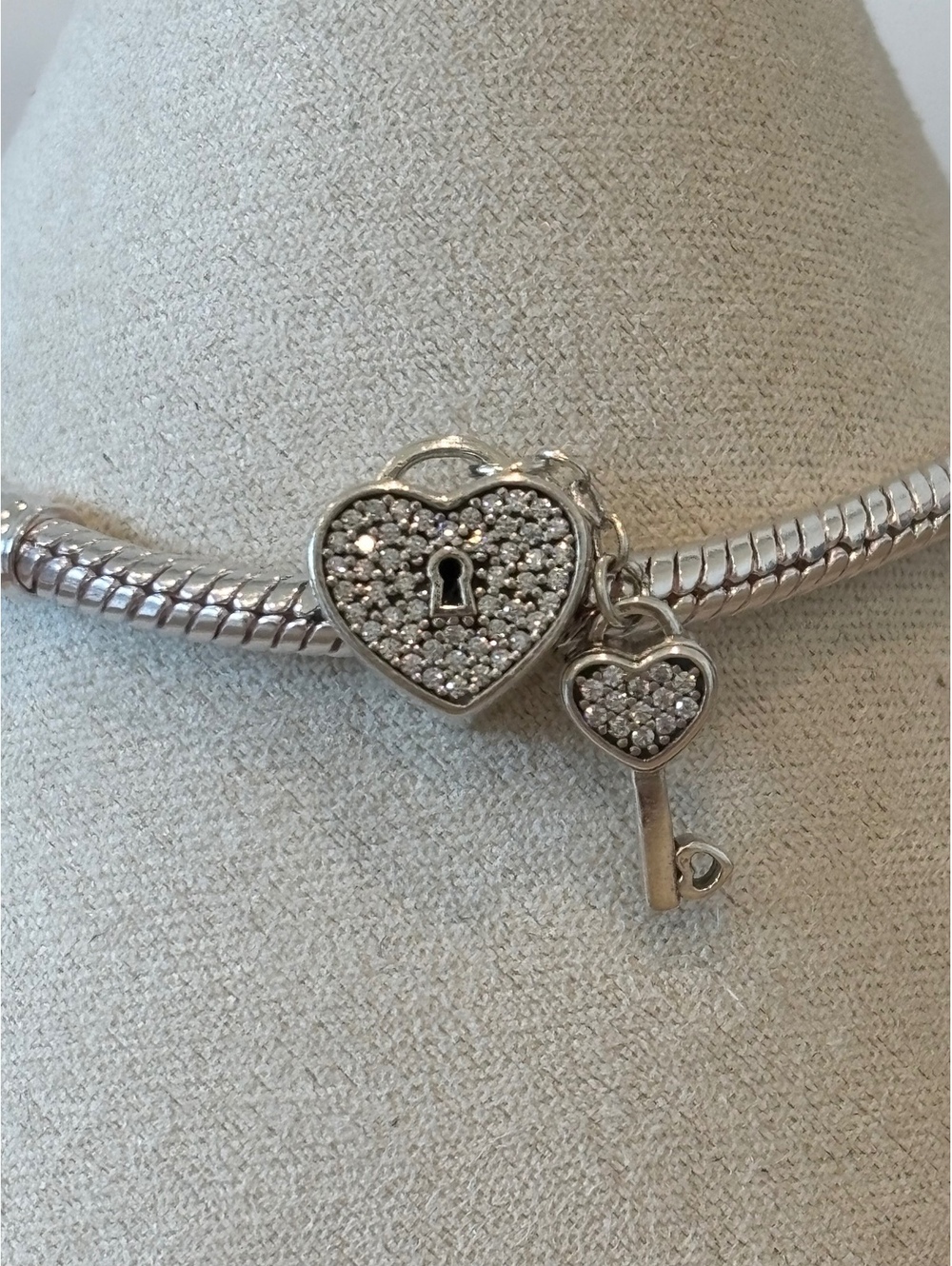 Pandora Heart Lock and Key Charm 925 Sterling Silver